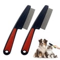 thumbnail image 1 of 2Pcs Flea Comb for Dogs Cats, Upgrade Multifunctional Pet Comb Pet Hair Removal Flea Comb, Fine Tooth Stainless Cleaning Massage Brush for Dog Cat, 1 of 7