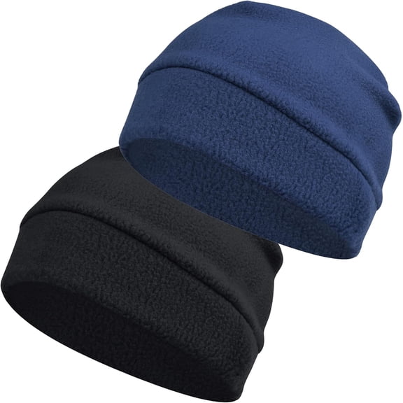2Pcs Fleece Hat Watch Cap Thick Skull Cap Winter Warm Beanie Hat