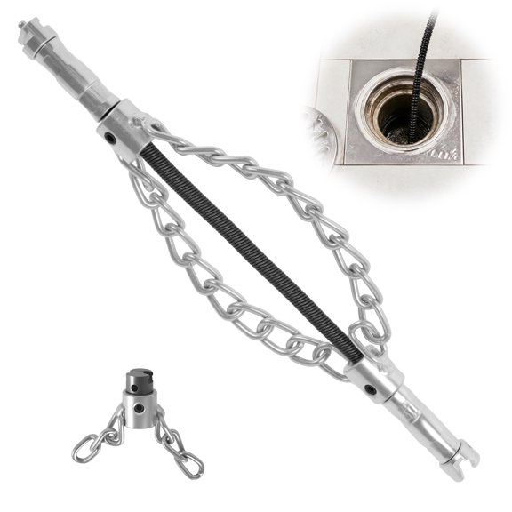 2Pcs Flex Shaft Sewer Descaling Chain Push Type Rotary Cable Sewer Dredge Tool Multi Purpose PVC Pipe Maintenance Tool for PVC Pipes Toilets Boilers