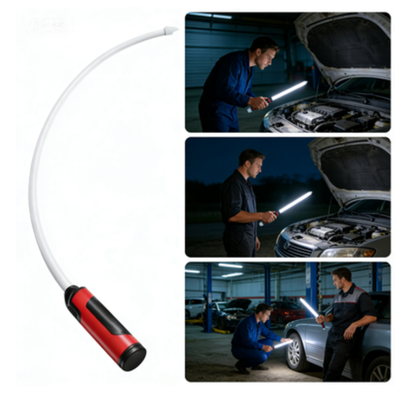 2Pcs Flexible LED Flashlight Stick Waterproof Bendable Work Light For Car Repair Inspection And DIY Use