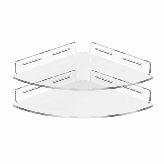 2Pcs Floating Corner Shelf Triangle Wall Mount Storage Rack Bathroom Shelves for Kitchen Bathroom Bedroom