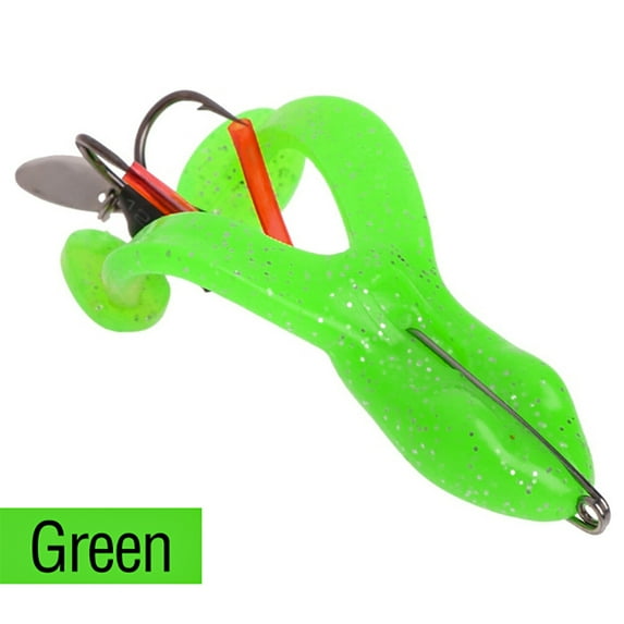 2Pcs Floating Soft Frog Fishing Lure with Sharp Double Hooks Artificial Simulation Metal Sequins