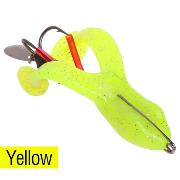 2Pcs Floating Soft Frog Fishing Lure with Sharp Double Hooks Artificial Simulation Metal Sequins
