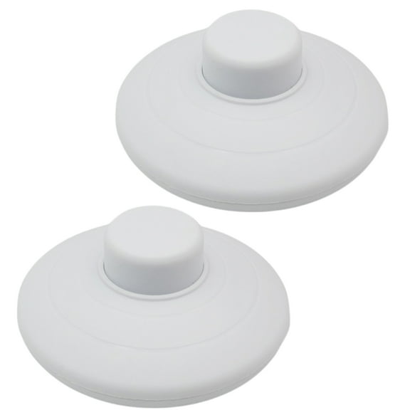 2Pcs Floor Foot Switches Round Inline Foot Pedal Lamp Switches Step on Button Control Floor Footswitch for Floor Lamp