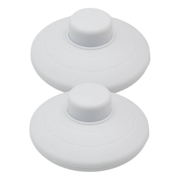 2Pcs Floor Foot Switches Round Inline Foot Pedal Lamp Switches with Step on Button Foot Reset Button Online Switches