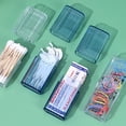 thumbnail image 1 of 2Pcs Floss Holder,Toothpick Dental Floss Pick Holder Storage Box Portable Transparent Plastic Mini Swab Storage Case for Travel,Floss Dispenser Tooth Picks Flossers Case, 1 of 7