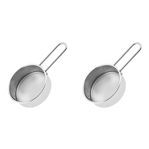2Pcs Flour Mesh Round Mini Stainless Steel Fine Mesh Flour Sieve with Handle, Cocoa Matcha Powder Filter Spoon Flour Drainer Baking Sifter Powder Sugar Flour Drainer Kitchen Tool