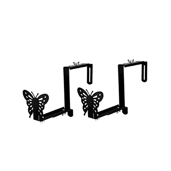 2Pcs Flower Box Holder Planter Box Bracket Hanging Plant Bracket Deck Adjustable Fence Stand Porch Garden Plant Bracket Window Box Brackets
