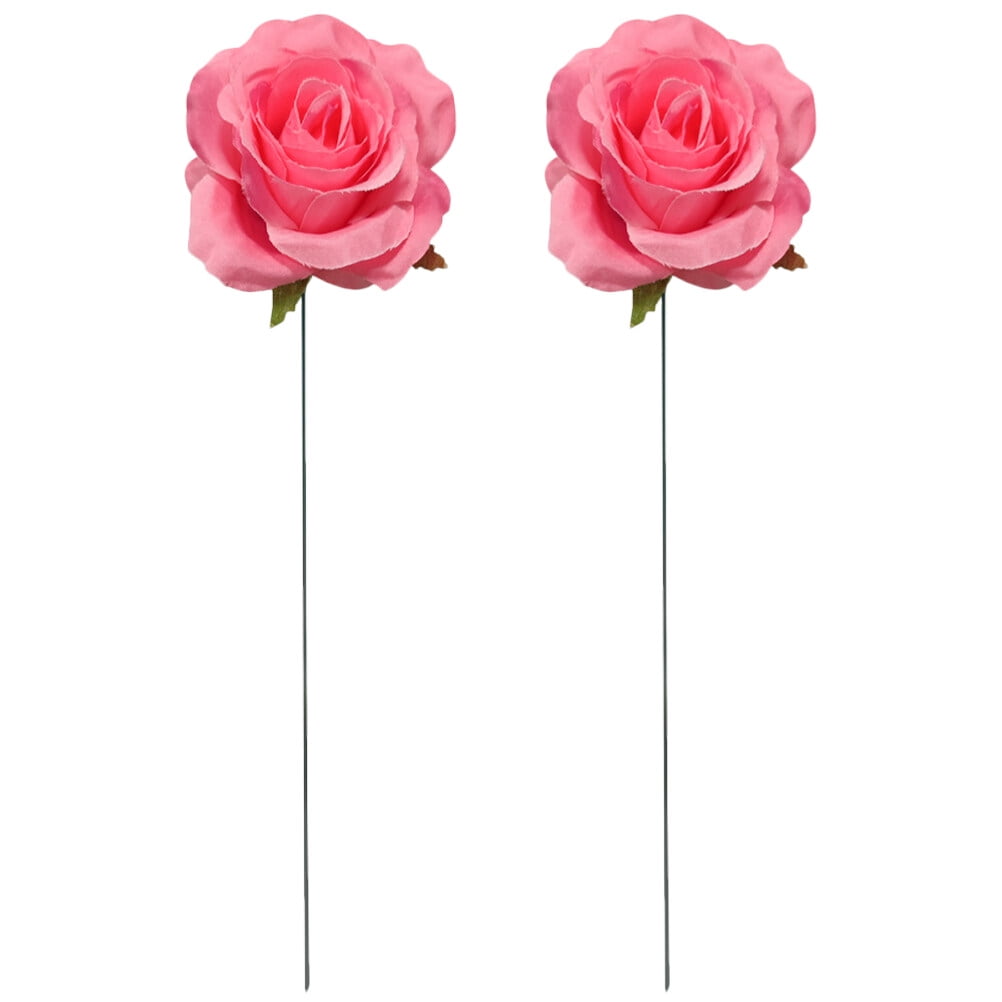 2Pcs Flower Garden Stake Decor Metal Craft Pathway Stake Garden Rose ...