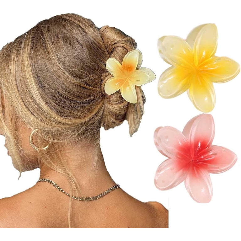 2Pcs Flower Hair Claw Clips Hawaiian Flower Clip Large Cute  display picture 1