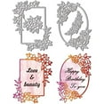 thumbnail image 1 of 2Pcs Flower Rectangle Frame Cutting Die Metal Flower Oval Border Die Cuts Embossing Stencils Template, 1 of 8