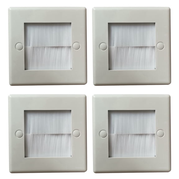 2Pcs Flush Brush Wall Plate White