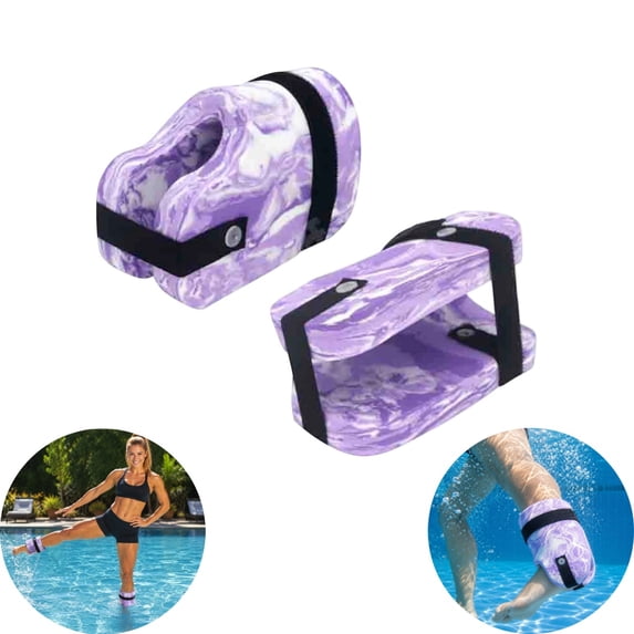 2Pcs Foam Swim Aquatic Cuffs Water Aerobics Float Rings with Quick Release Buckle Adjustable Buoyancy Ankle Arm Bands for Swimming Training Water Fitness Pool Exercise