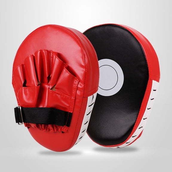 2Pcs Focus Boxing Mitts for Blocking,MMA Punching Boxing Training Hand Target Pads,PU Leather Punching Kicking Palm Pads,RED