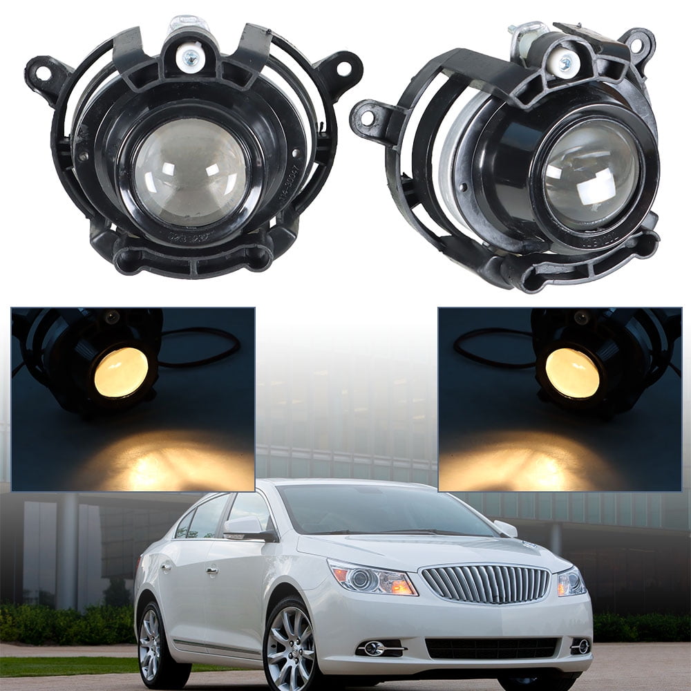 2Pcs Fog Lights Assembly Replacement for 2010-2013 Buick LaCrosse Clear Lens with Bulbs Driving Fog Light Lamp Left+Right Side