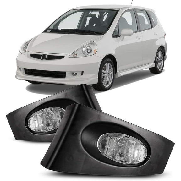 2Pcs Fog Lights Lamps Assembly for 2007 2008 Honda Fit Driver Passenger Replacement,Clear Lens