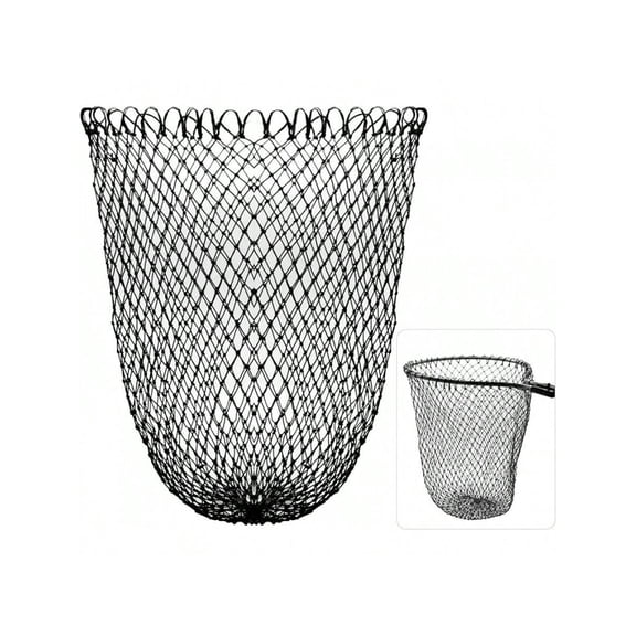 2Pcs Foldable Fishing Replacement Net For Freshwater Saltwater Green Black 19.68In Deep Handle Not Included