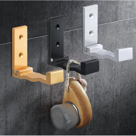 2Pcs Folding Hooks Wall Door Clothes Coat Hangers Aluminum Alloy Towel Hooks