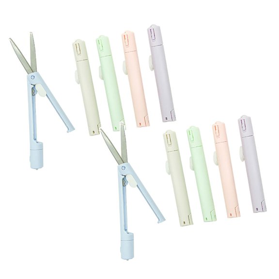 2Pcs Folding Pen Scissors Student Art Cutting Tools Small Paper Cutting Mini Scissors Manual Ceramic Penknife Cutter