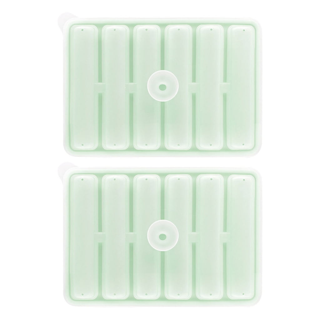 2Pcs Food Grade Silicone Ices Cube Tray Long Cylinders Ices Cube Mold Reusable Ices Maker for Soup Freezers Wine Juice