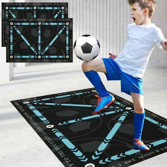 2Pcs Football Footstep Training Mat Absorbent Football Skill Mat Nonslip Soccer Training Mat Wear Resistant Smooth Soccer Training Pad for Kids