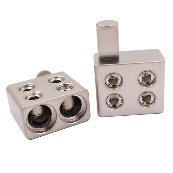 2Pcs For Car Audio 2X0 Gauge Power Ground Wire Modified Copper Terminal