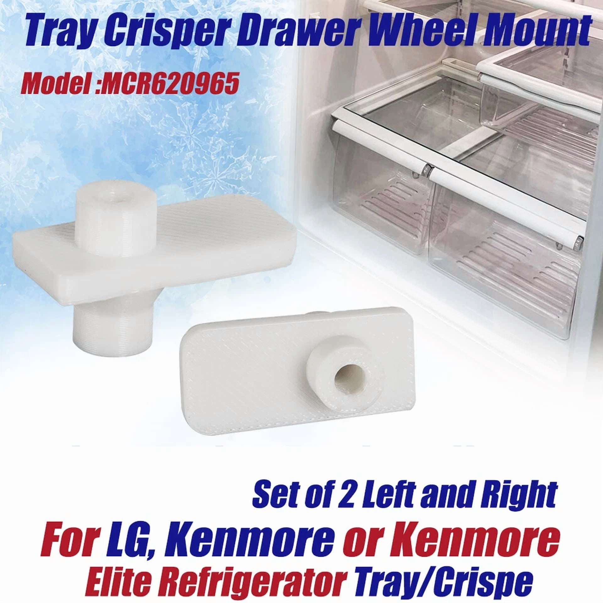 2Pcs For Lg Refrigerator Vegetable Tray Crisper Drawer Wheel Mount Mcr620965 L+R