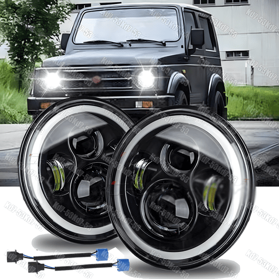 2Pcs For Suzuki Samurai SJ410 DOT 7"inch LED Round Headlights Hi/Lo Beam w/DRL