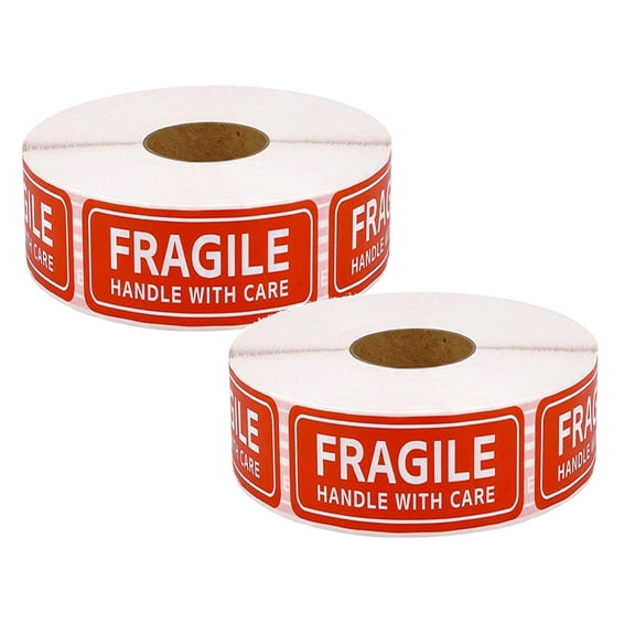 2Pcs Fragile Warning Stickers For Heavy Duty Red Caution Labels With Strong For Secure Handling Stickers