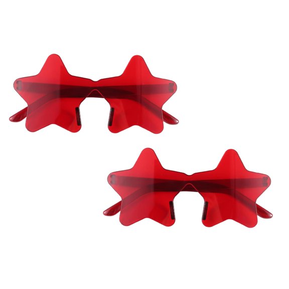 2Pcs Frameless Star Sunglasses Transparent Candy Colored Sunglasses Party Star Glasses Event & Party