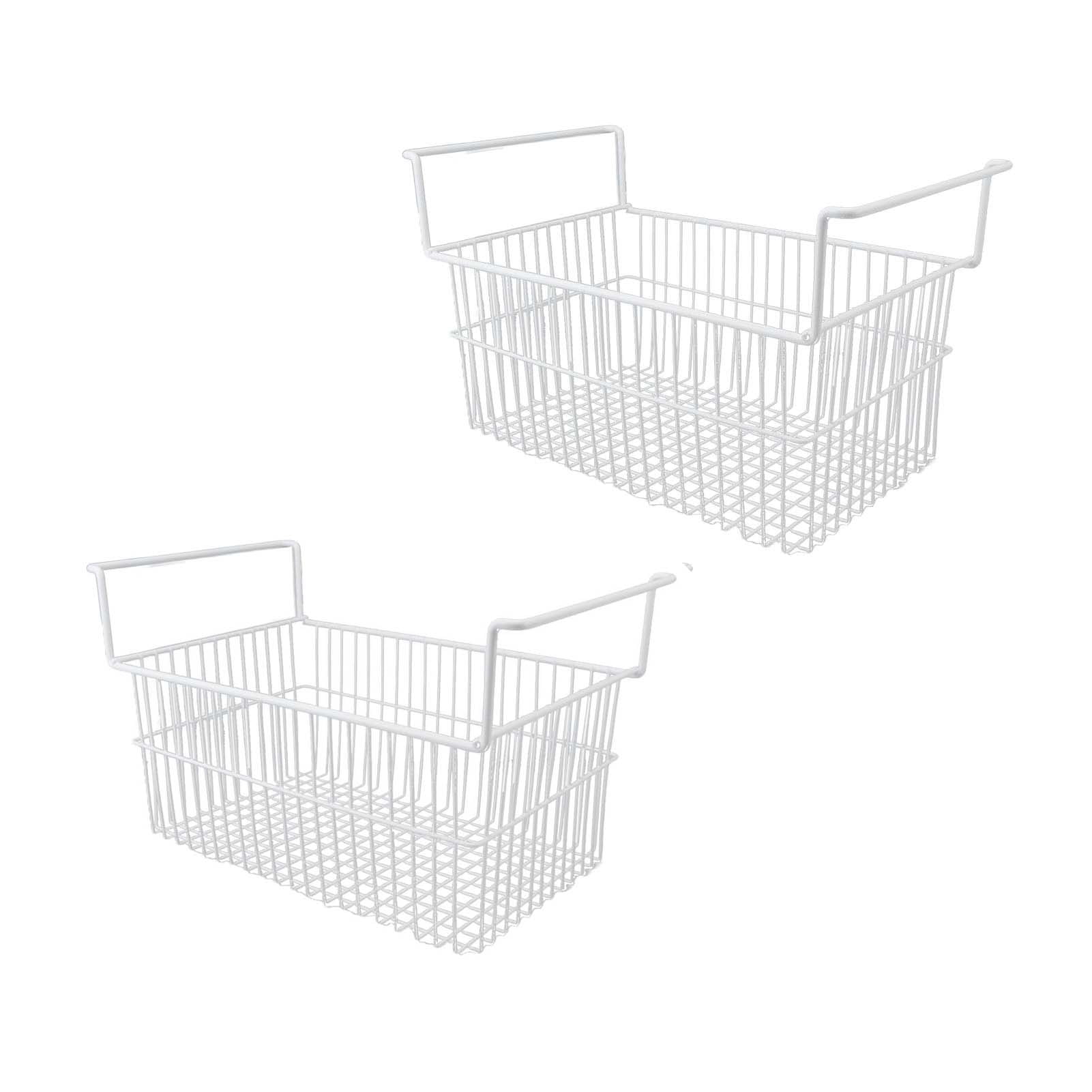 2Pcs Freezer Bins Steel Wire Large Capacity Strong Bearing Freezer