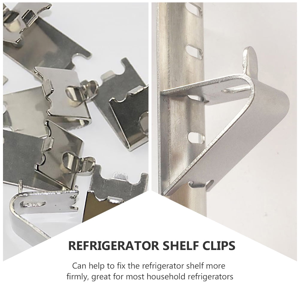 2Pcs Freezer Shelf Clips Refrigerator Cooler Shelf Supports Stainless