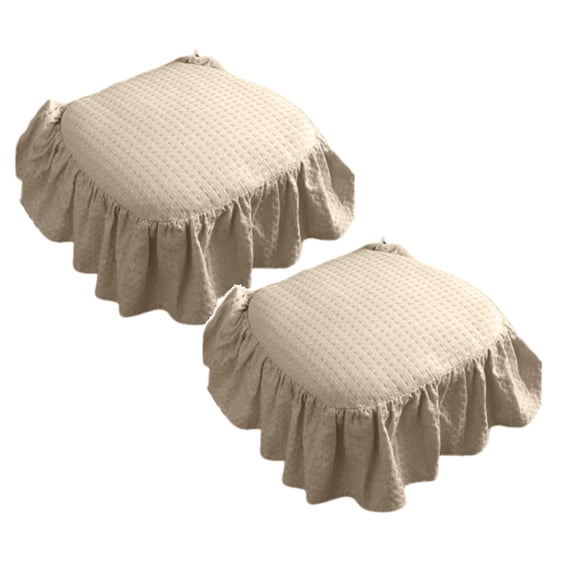 2Pcs French Seat Cushion Fabric Not Slip Soft Chair Pad Ruffled Chair Cushions With Ties And Filled For Kitchen And Officewooden Dinner Chair Cushion