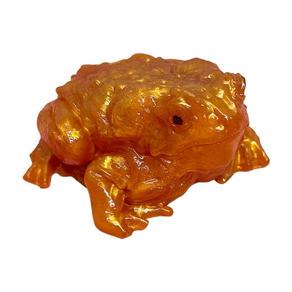 2Pcs Frog Squishy Stress Dall - Realistic Toad Squeeze Doll, Soft Transparent Glitter Frog Fidget, Decompression Sensory Stress Relief