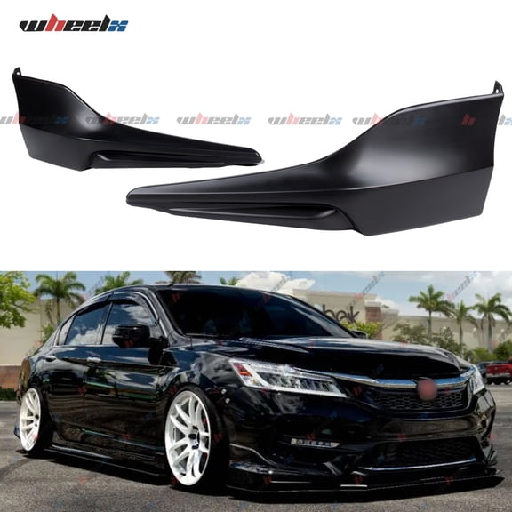 2Pcs Front Bumper Lip Splitter Compatible with 2016-2017 Honda Accord, HFP Style Fit for 4 Door Sedan, Auto Protection Body Part Kit (Matte Black)