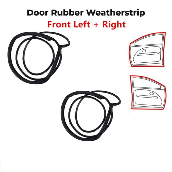 2Pcs Front Door Weatherstrip Rubber Seals LH & RH For 2006-11 Honda Civic Sedan