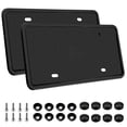 thumbnail image 1 of Junqi 2Pcs Black Silicone License Plate Frames, 31cm*16cm*4cm, 1 of 6