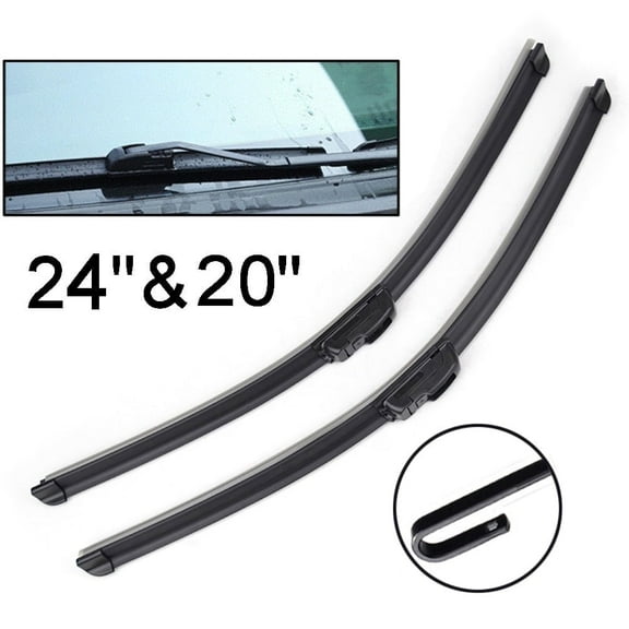 24"+20" Front Windsheild Wiper Blades Fit Hook Arms