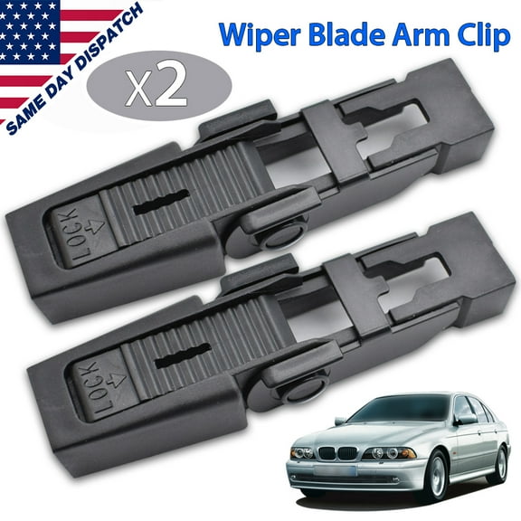 2Pcs Front Wiper Blade Lock Clip for BMW 5 Series E39 Peugeot 607 Saloon Audi A4 B6 8E/8H