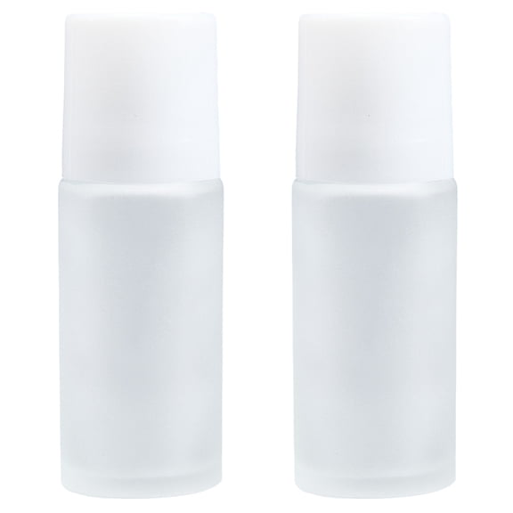 2Pcs Frosted Glass Roller Bottles 50ml Essential Oil Roller Bottles Empty Reusable Deodorant Bottle Roll-on Containers Leak-Proof Refillable Sample