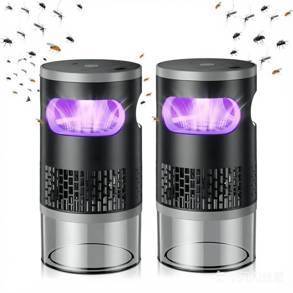 2Pcs Fruit Fly Traps Indoor Brushless Motor Gnat Traps for Indoor Gnats Killer,Powerful Suction Bug Insect Trap,Mosquito Catcher for Fruit Flies Gnats Nats Plants Moths,Trap Killer,Black