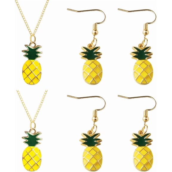 2Pcs Fruit Jewelry Set Summer Tropical Fruit Jewelry Boho Necklace Set for DIY handcrafting