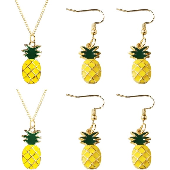2Pcs Fruit Jewelry Set Summer Tropical Fruit Jewelry Boho Necklace Set for DIY handcrafting