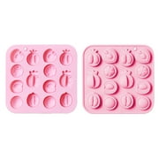 2Pcs Fruit Peach Pineapple Durian Silicone Molds Silicone Cake Decor Molds for Candy Dessert Baking