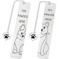 thumbnail image 1 of 2Pcs Funny Pet Dog Paw Bookmarks, Stainless Steel Book Marks for Book Lovers Stationery Gifts for Dog Lovers Office Supplies Birthday Gifts for Your Family, 1 of 12