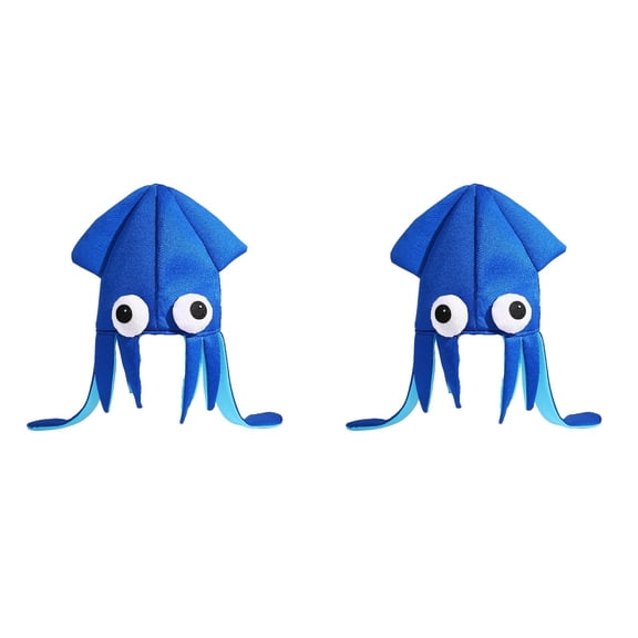 2Pcs Funny Squid Hat Adult Octopus Novelty Cap, Halloween Sea Animal Headwear for Party Cosplay, Themed Celebration Accessory for Photo Booth Props