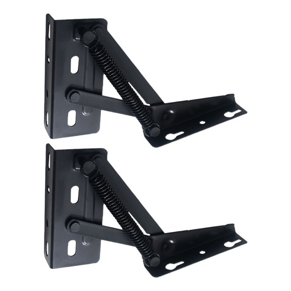 2Pcs Furniture Storage Support Hinges 80 Degree Foldable Lifting Bracket with Spring Hinge Furniture Hardware Accessory