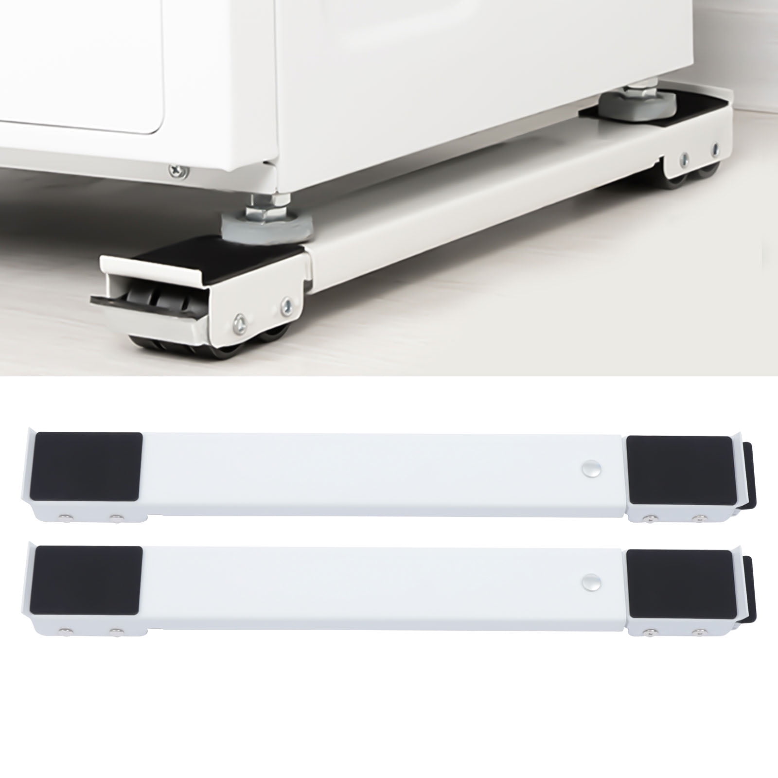 2Pcs Furniture Washing Machine Dolly, Extendable Appliance Rollers