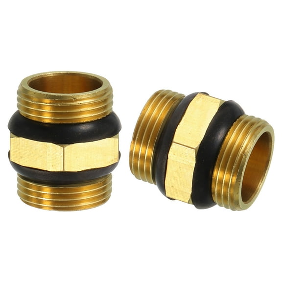 2Pcs G3/4" Male Brass Pipe Fitting Reducers Hex Nipple Thread Pipe Adapter