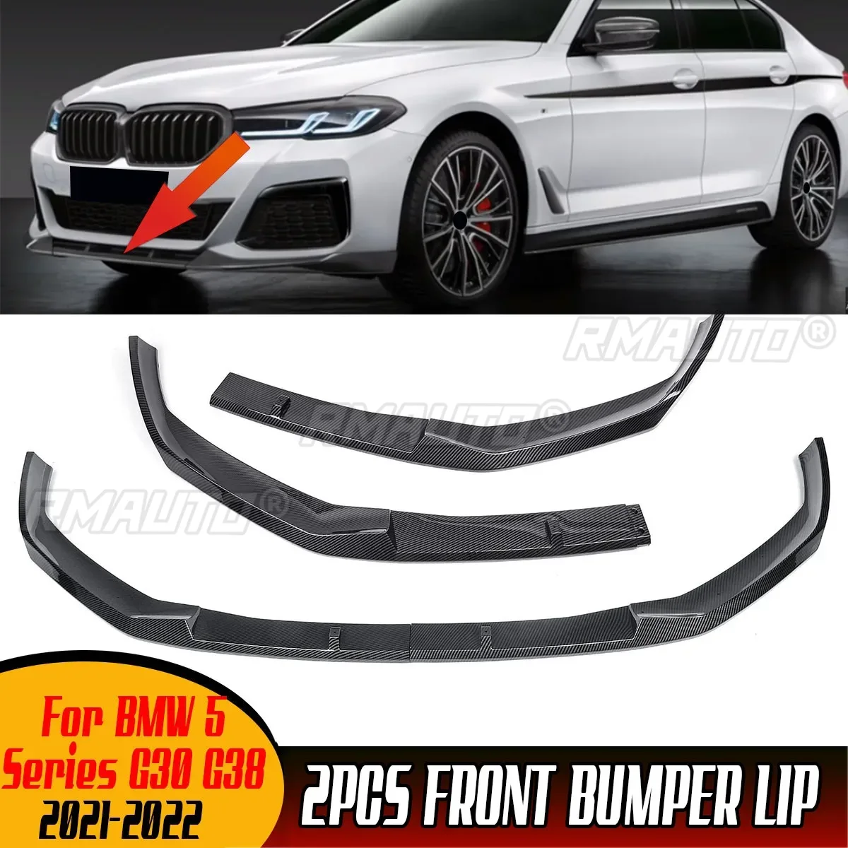 2Pcs G30 G38 Bumper Lip Car Front Bumper Lip Spoiler Diffuser Guard ...